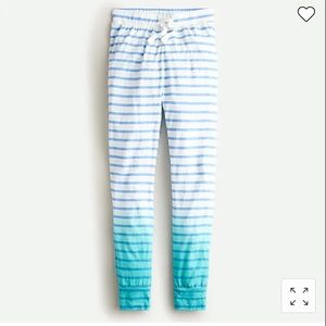 NWT Crewcuts Girls' summer-weight cotton joggers in dip-dye stripe
